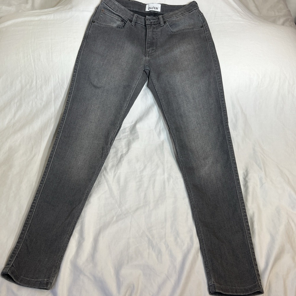DU/ER Skinny Jeans Womens 26 Grey Wash Mid Rise Stretch Denim 26x28